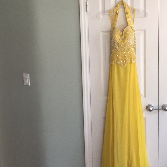 Silk chiffon evening gown - Picture 1 of 7